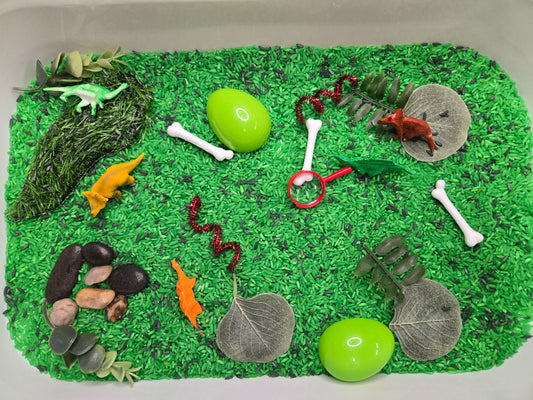 DINO-MITE Dump & Discover Sensory Bin Filler Kit with Add-ins