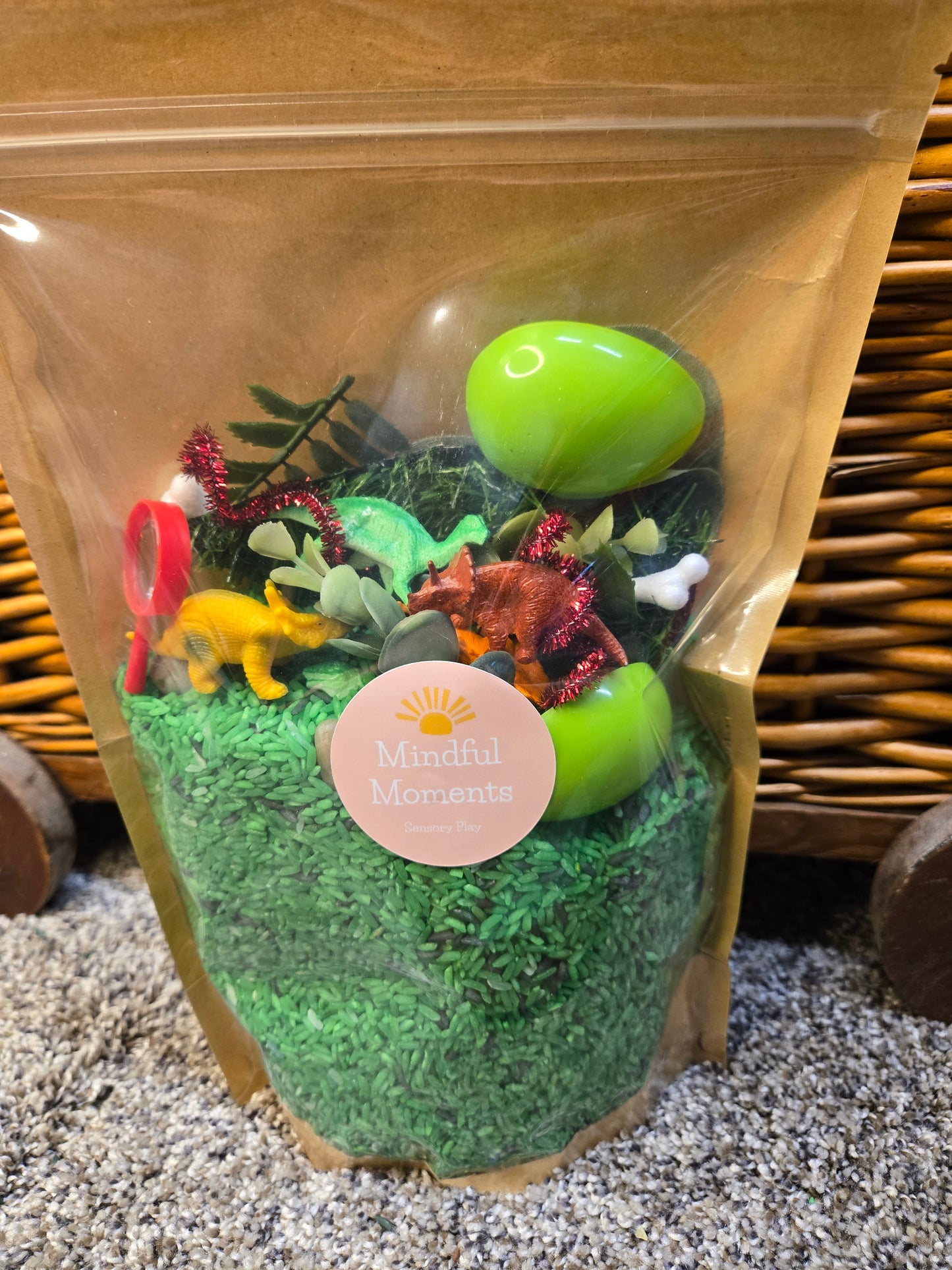 DINO-MITE Dump & Discover Sensory Bin Filler Kit with Add-ins