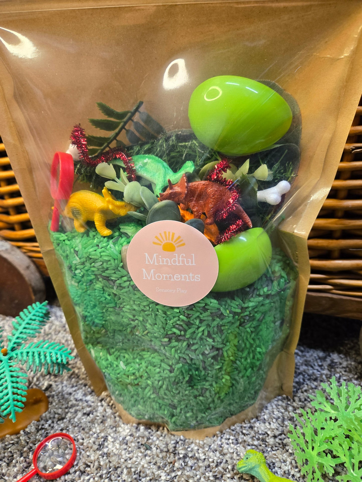DINO-MITE Dump & Discover Sensory Bin Filler Kit with Add-ins